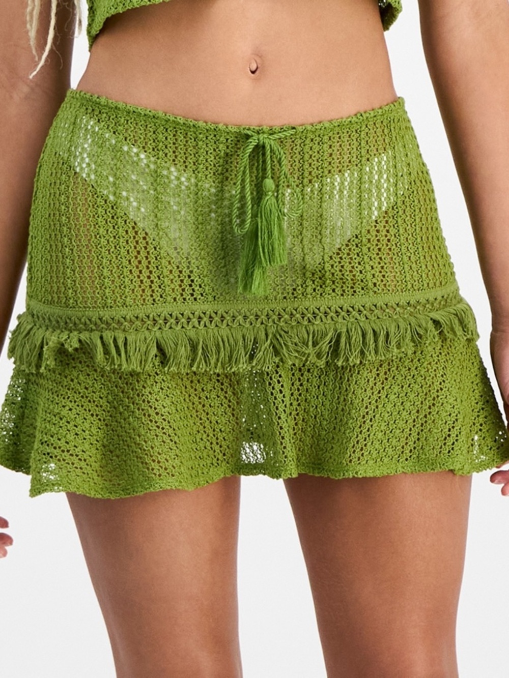 Miken Juniors' Crochet Cover-up Skirt,  Woodbine